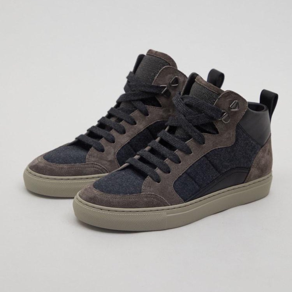 Brunello Cucinelli Gray and Black Women's Sneakers